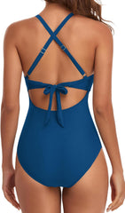 Ocevara Ocevara - Women's One Piece Swimsuits Tummy Control Cutout High Waisted Bathing Suit Wrap Tie - image 42