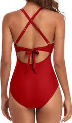 Ocevara Ocevara - Women's One Piece Swimsuits Tummy Control Cutout High Waisted Bathing Suit Wrap Tie - image 44