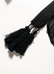 Ocevara Ocevara - Black Solid Color Tie Sun-proof Belt Sexy V Neck Cover Up - image 10