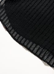 Ocevara Ocevara - Black Solid Color Tie Sun-proof Belt Sexy V Neck Cover Up - image 9
