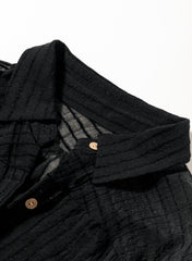 Ocevara Ocevara - Black Solid Color Tie Sun-proof Belt Sexy V Neck Cover Up - image 7