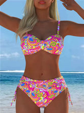 Ruched Underwire High-Waist Bikini Set