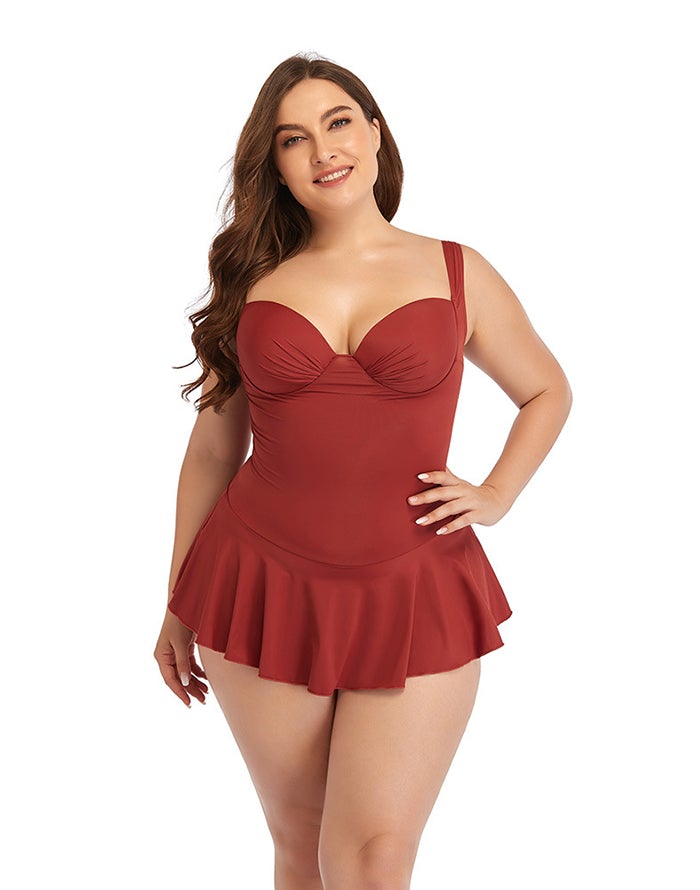 New Sweetheart Neckline Underwire One-Piece Swimsuit