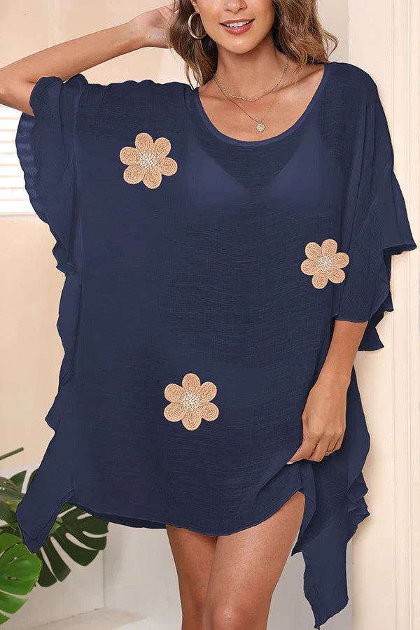 Ocevara Fashion Three Flower Print Swimsuits Cover Up - image 3