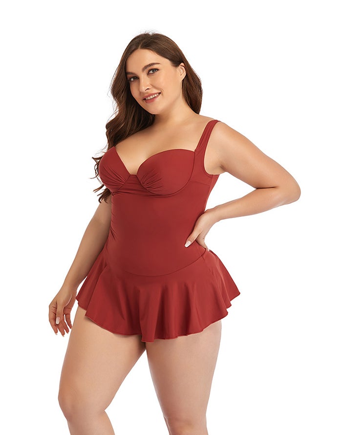 New Sweetheart Neckline Underwire One-Piece Swimsuit