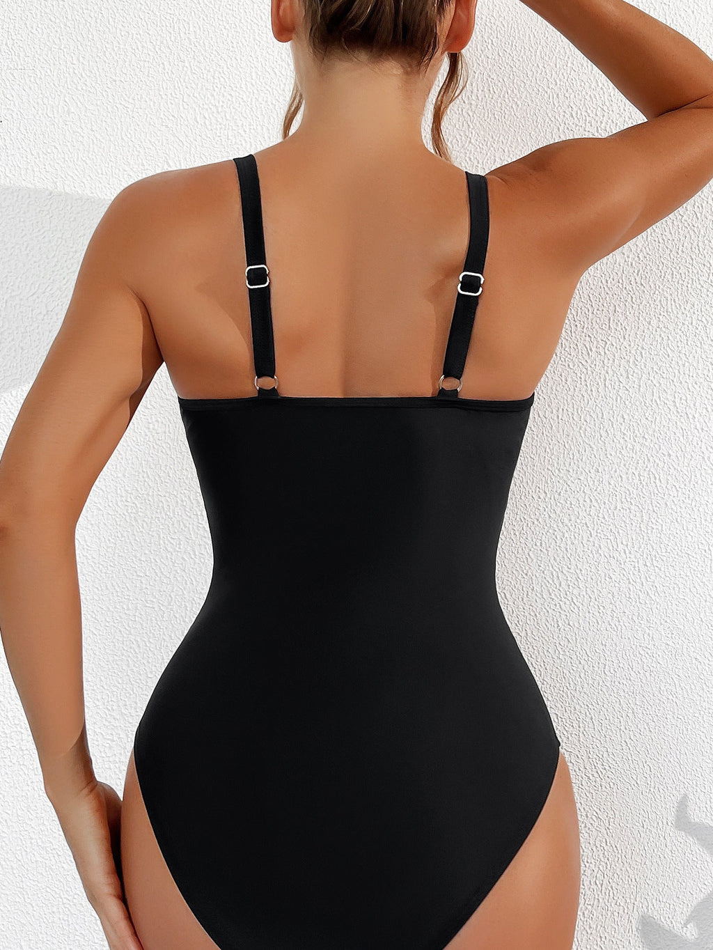 Ocevara - Women Plus Size One Piece Swimsuit V Neck Mesh Sheer Tummy Control Bathing Suit