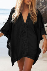 Ocevara Ocevara - White V-Neck Loose Cover Up - image 2