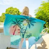 Double-sided velvet beach towel for seaside swimming, water-absorbent, non-sand, breathable, skin-friendly, quick-drying bath towel