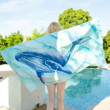 Double-sided velvet beach towel for seaside swimming, water-absorbent, non-sand, breathable, skin-friendly, quick-drying bath towel