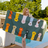 Double-sided velvet beach towel for seaside swimming, water-absorbent, non-sand, breathable, skin-friendly, quick-drying bath towel