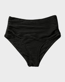 Ocevara - Textured Knot-Front High-Waisted Bikini Set