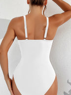 Ocevara - Women Plus Size One Piece Swimsuit V Neck Mesh Sheer Tummy Control Bathing Suit