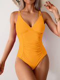 Ocevara - Women's One Piece Swimsuit Tummy Control Bathing Suit Plunge V Neck Swimwear