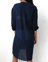 Ocevara Ocevara - Navy Blue Cardigan Swimsuit Cover Up - image 3