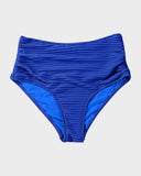 Ocevara - Textured Knot-Front High-Waisted Bikini Set