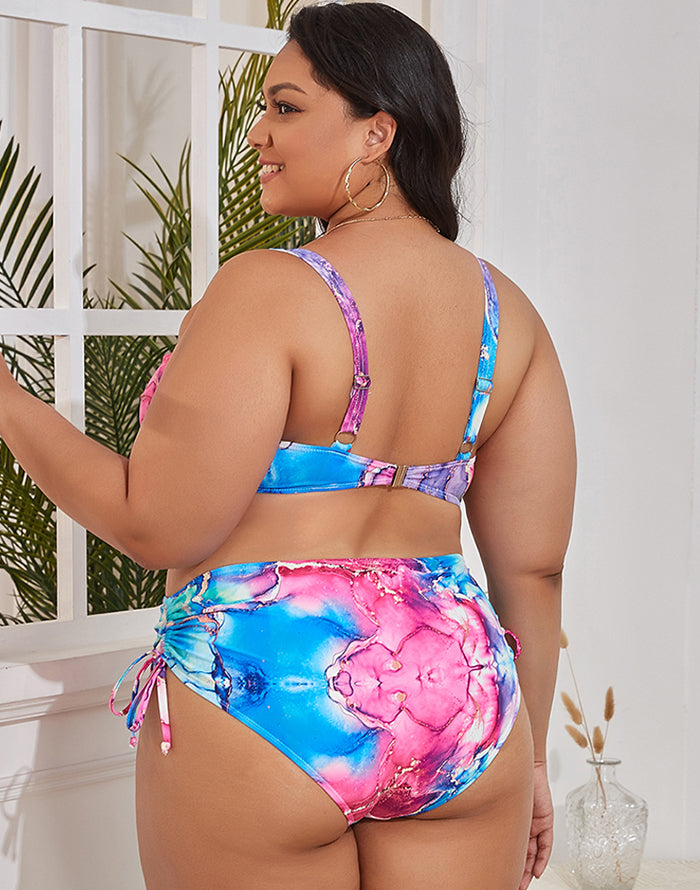 Ocevara Colorful Print Plus Size Bikini - image 8