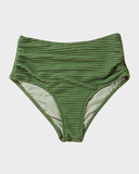 Ocevara - Textured Knot-Front High-Waisted Bikini Set