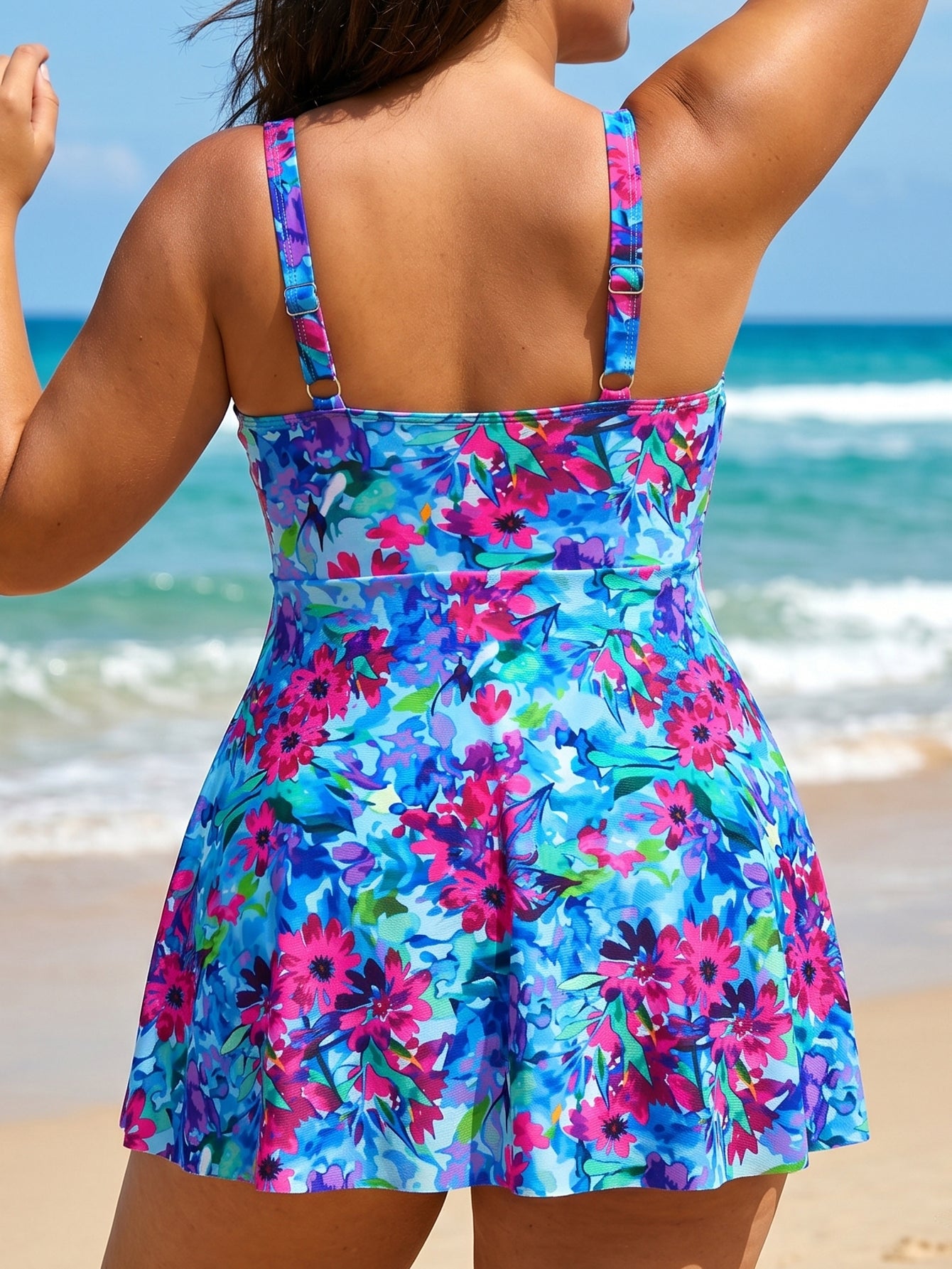 Floral V-Neck Swimdress