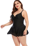 Black Sweetheart Neck Underwired Cutout One-Piece Swimsuit
