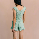 Ocevara - Built-In Bra Swim Romper Three Piece Set