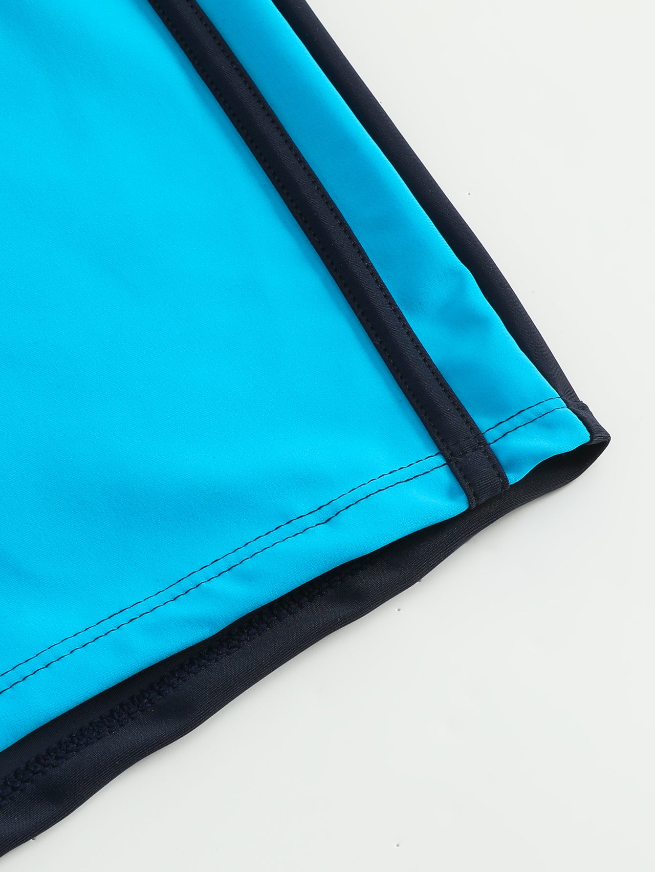 Men's Solid Color Drawstring Square-Leg Swim Trunks