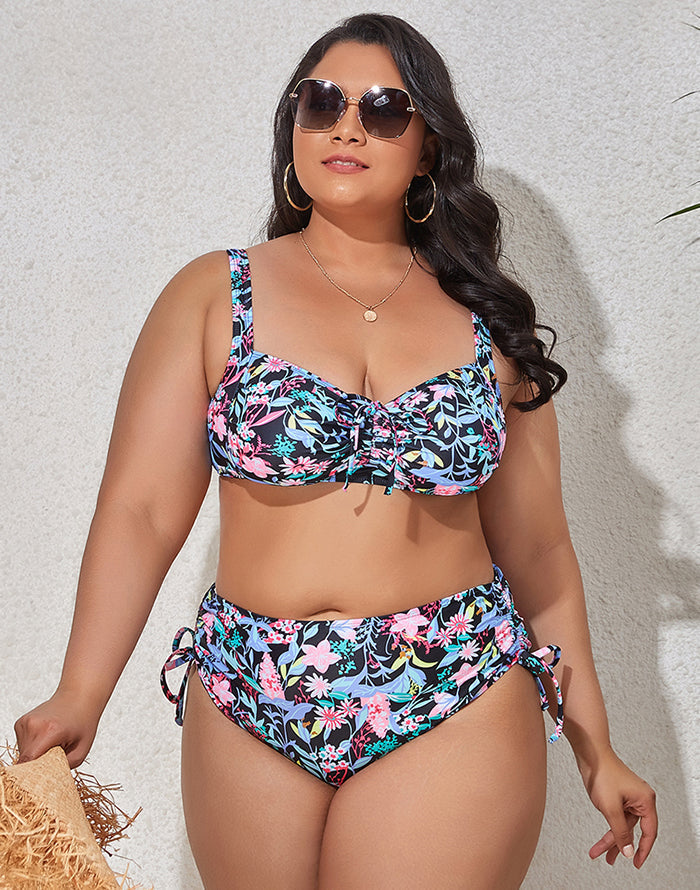 Ocevara Colorful Print Plus Size Bikini - image 1