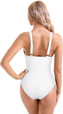 Ocevara - Women Sexy Mesh Tummy Control Swimsuit Push Up High Waisted Bathing Suit