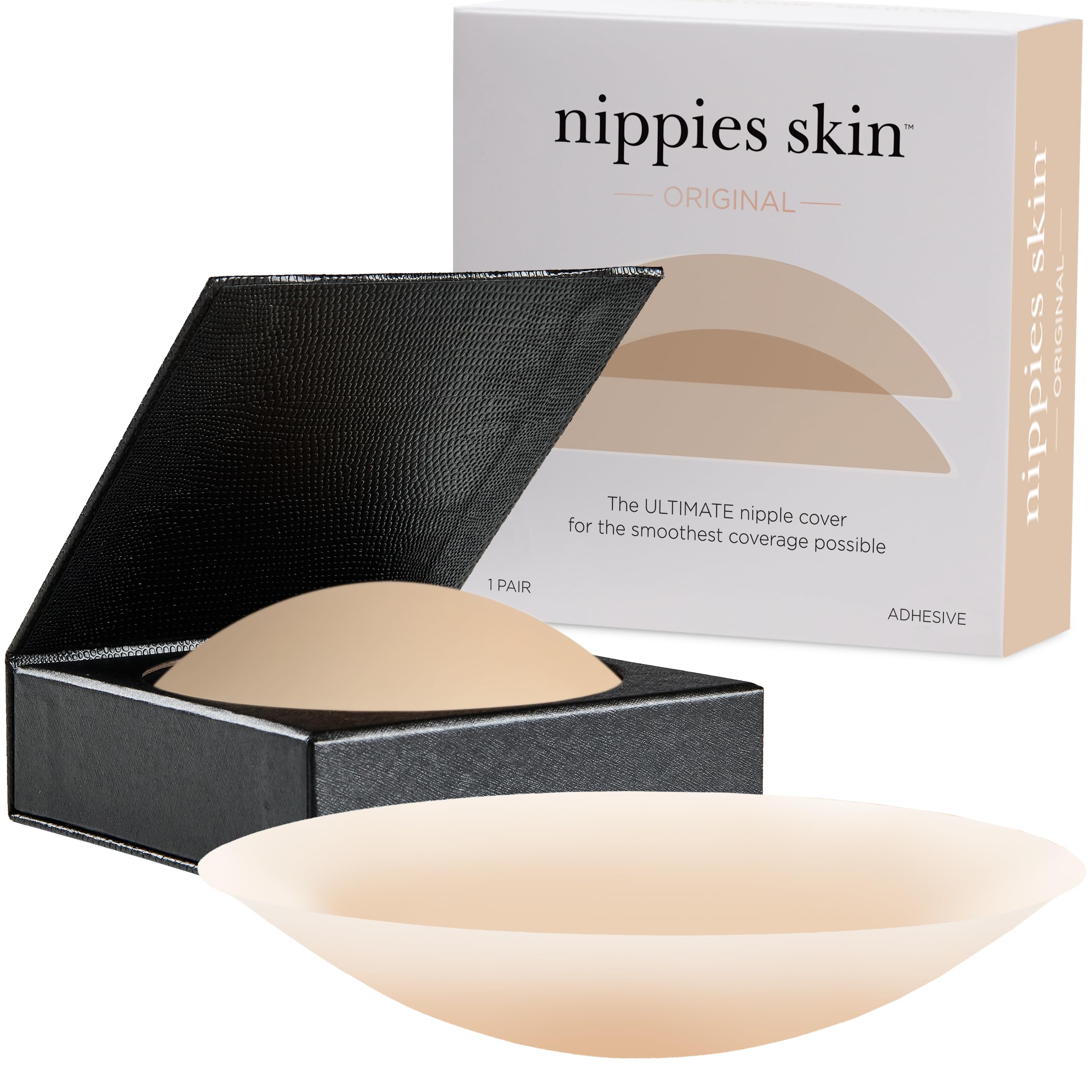 Nipple Cover - Sticky Adhesive Silicone Nipple Pasties - Reusable Pasty Nipple Covers for Women with Travel Box Main image