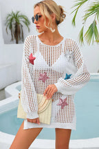Hollow Pentagram Design Swimsuit Cover Up