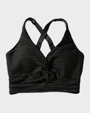 Ocevara - Textured Knot-Front High-Waisted Bikini Set