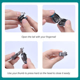 German Professional Stainless Steel Mini Nail Clippers, Ultra Sharp and Sturdy Fingernail and Toenail Clippers, Foldable Portable Nail Clippers with Owl Patterns