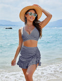 Ocevara - Women's High Waisted Bikini Sets Tummy Control Swim Skirt Two Piece Swim Suit