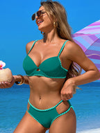 Women's Bikini Sets Cutout Two Piece Swimsuit Sexy Underwire Bathing Suit Cheeky Swimwear Push Up Beachwear