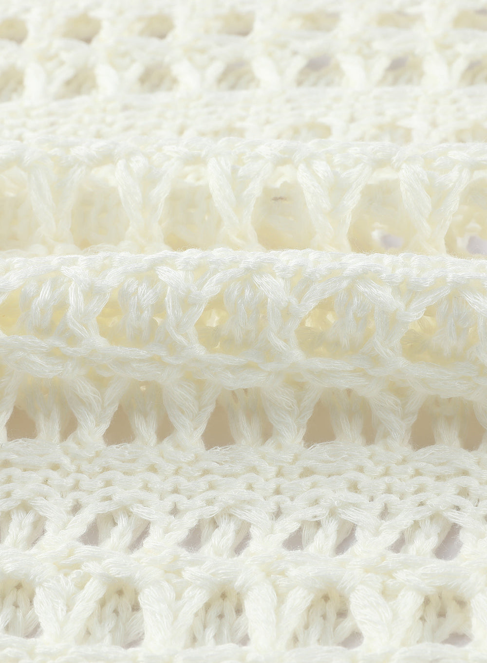 Ocevara Ocevara - White Mesh Knitted Long Sleeve Hollow Sun-proof Round Neck Cover Up - image 6