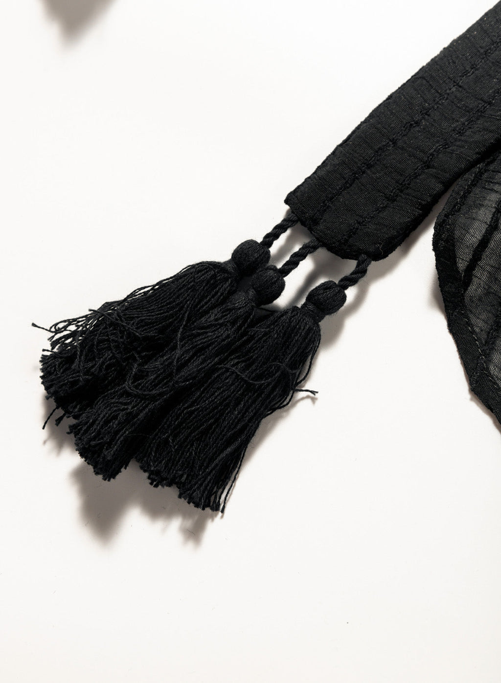 Ocevara - Black Solid Color Tie Sun-proof Belt Sexy V Neck Cover Up