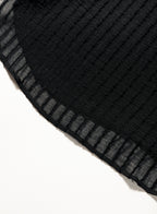 Ocevara - Black Solid Color Tie Sun-proof Belt Sexy V Neck Cover Up