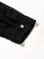 Ocevara - Black Solid Color Tie Sun-proof Belt Sexy V Neck Cover Up