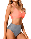 Ocevara - Women High Waisted Bikini Set Two Piece Swimsuits Push up Wrap Swim Suits Top Tummy Control Bathing Suit