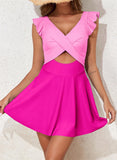 Ocevara - Women's One Piece Swimsuit Ruffle Cutout Swimdress Tummy Control V Neck Wrap Swimwear