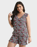 Ocevara - Built-In Bra Swim Romper Three Piece Set