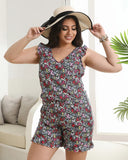 Ocevara - Built-In Bra Swim Romper Three Piece Set