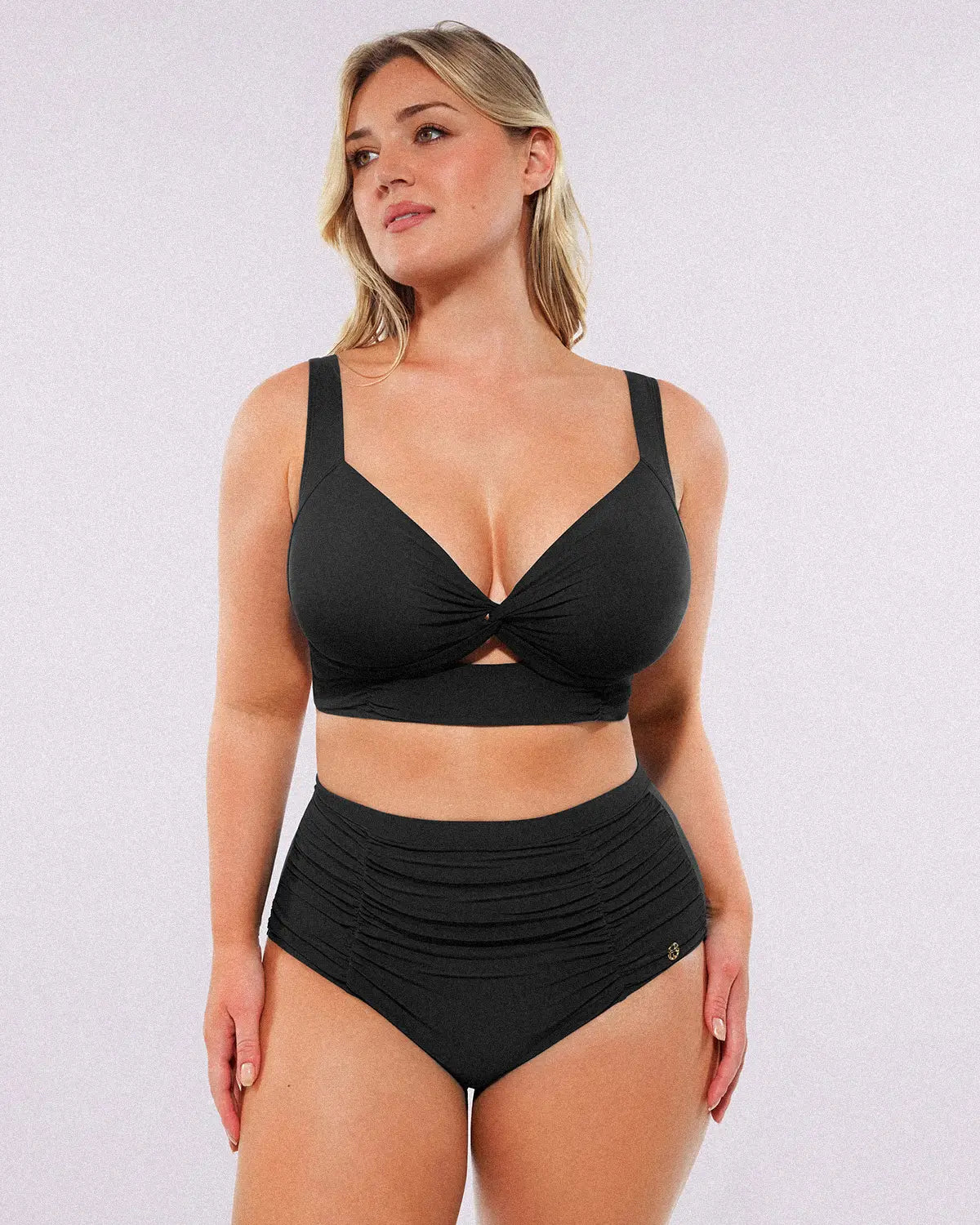 Twist-Front High-Waisted Tummy Control Bikini Set