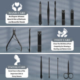 Manicure Pedicure Set, 12 Pcs Nail Care Kit for Women, Mens Nail Grooming Kit, Manicure & Pedicure Tools & Accessories, Pink Nail Kit Manicure Set Luxury Leather Case for Home Salon Use