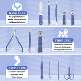 Manicure Pedicure Set, 12 Pcs Nail Care Kit for Women, Mens Nail Grooming Kit, Manicure & Pedicure Tools & Accessories, Pink Nail Kit Manicure Set Luxury Leather Case for Home Salon Use