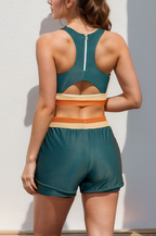 Atlantic Deep U Neck Wide Straps Sporty Bikini Top And High-Waist Boy Shorts