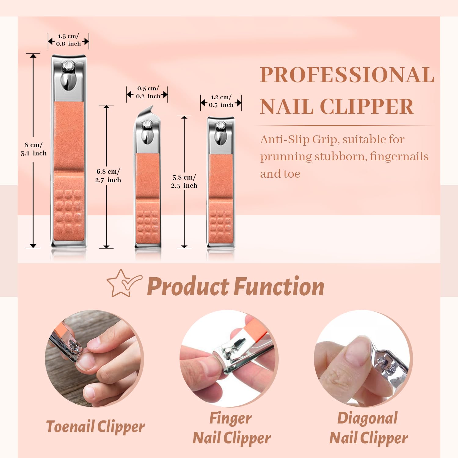 Manicure Pedicure Set, 12 Pcs Nail Care Kit for Women, Mens Nail Grooming Kit, Manicure & Pedicure Tools & Accessories, Pink Nail Kit Manicure Set Luxury Leather Case for Home Salon Use